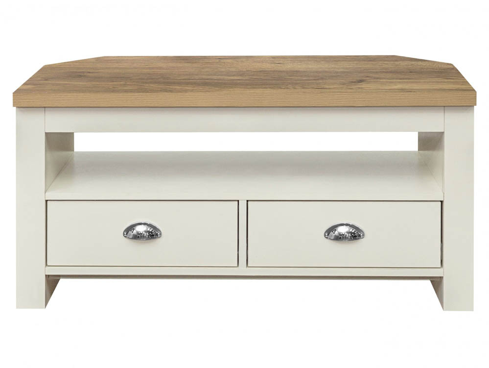 Birlea Birlea Highgate Cream and Oak Effect Corner TV Unit (Flat Packed)