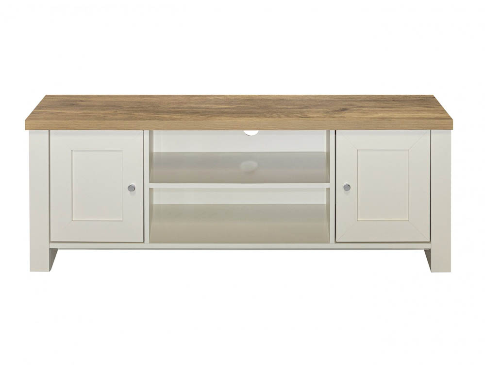 Birlea Birlea Highgate Cream and Oak Effect Large TV Unit (Flat Packed)