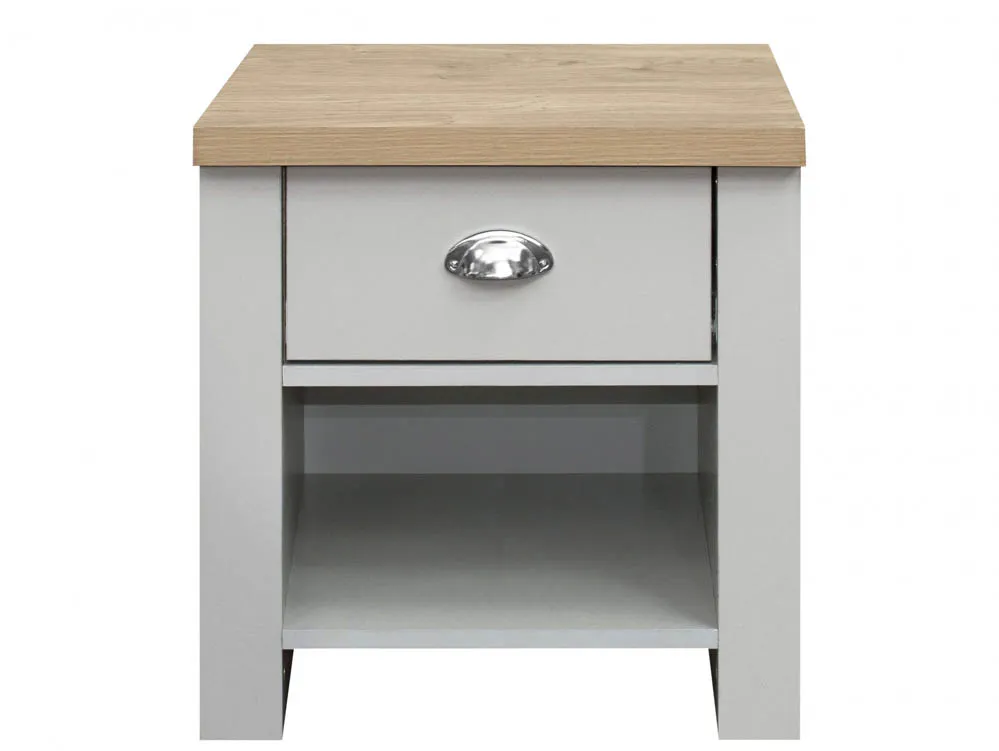 Birlea Birlea Highgate Grey and Oak Effect 1 Drawer Lamp Table