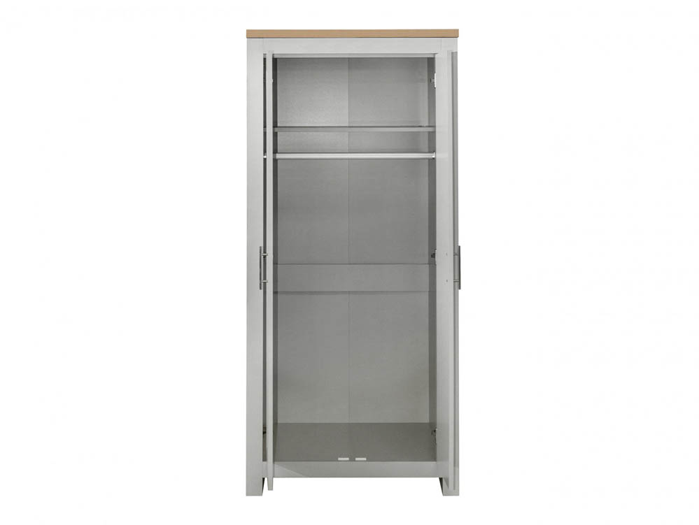 Birlea Birlea Highgate Grey and Oak Effect 2 Door Wardrobe (Flat Packed)