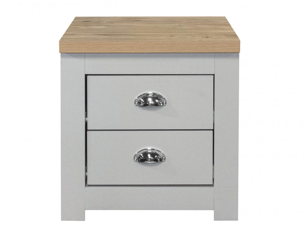 Birlea Birlea Highgate Grey and Oak Effect 2 Drawer Bedside (Flat Packed)