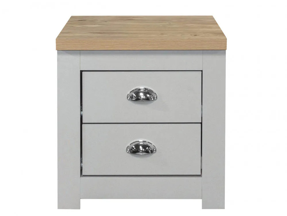 Birlea Birlea Highgate Grey and Oak Effect 2 Drawer Bedside Table