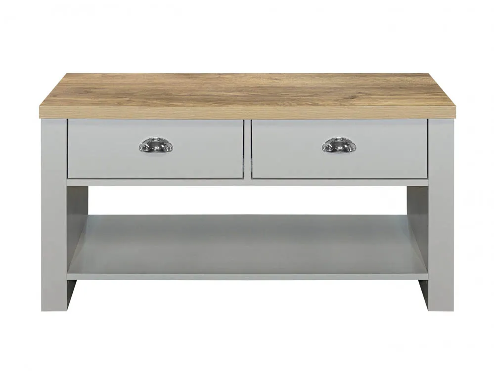 Birlea Furniture & Beds Birlea Highgate Grey and Oak Effect 2 Drawer Coffee Table