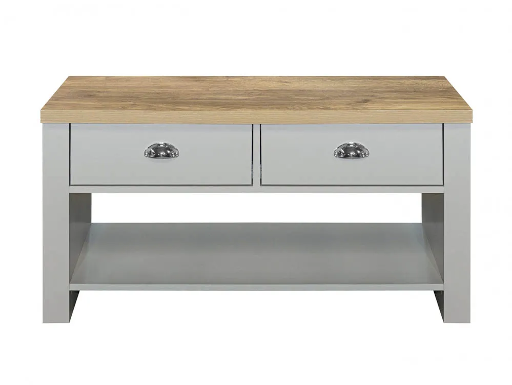 Birlea Birlea Highgate Grey and Oak Effect 2 Drawer Coffee Table