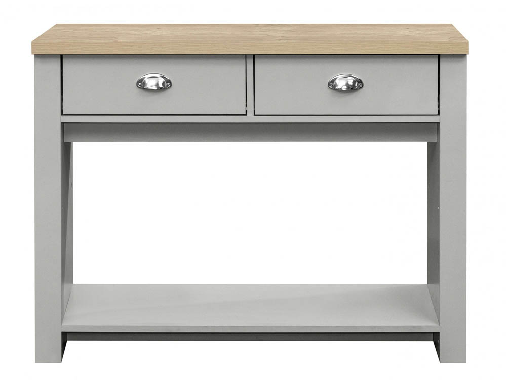 Birlea Birlea Highgate Grey and Oak Effect 2 Drawer Console Table (Flat Packed)