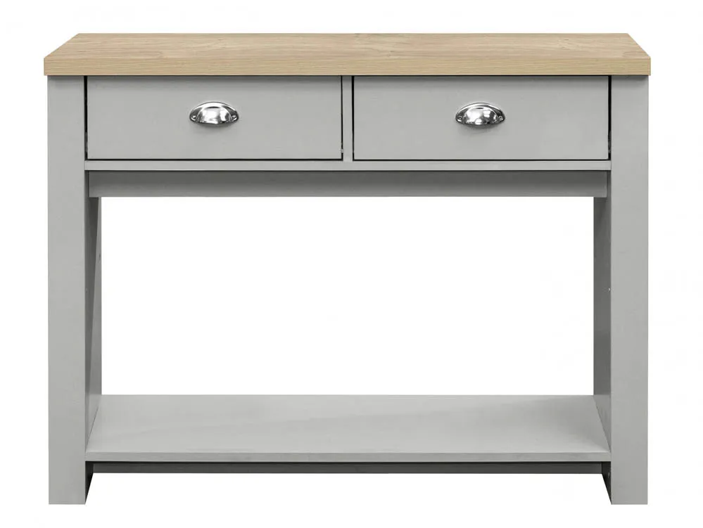 Birlea Furniture & Beds Birlea Highgate Grey and Oak Effect 2 Drawer Console Table