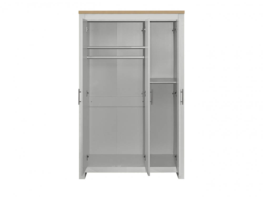Birlea Birlea Highgate Grey and Oak Effect 3 Door Wardrobe (Flat Packed)