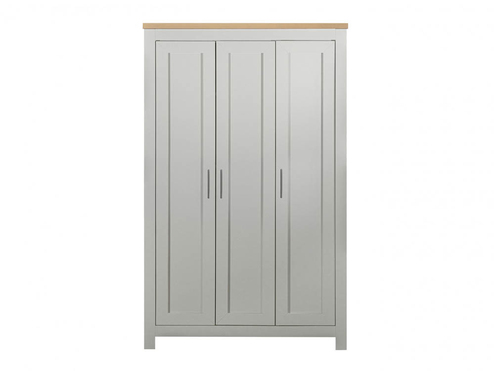Birlea Birlea Highgate Grey and Oak Effect 3 Door Wardrobe (Flat Packed)