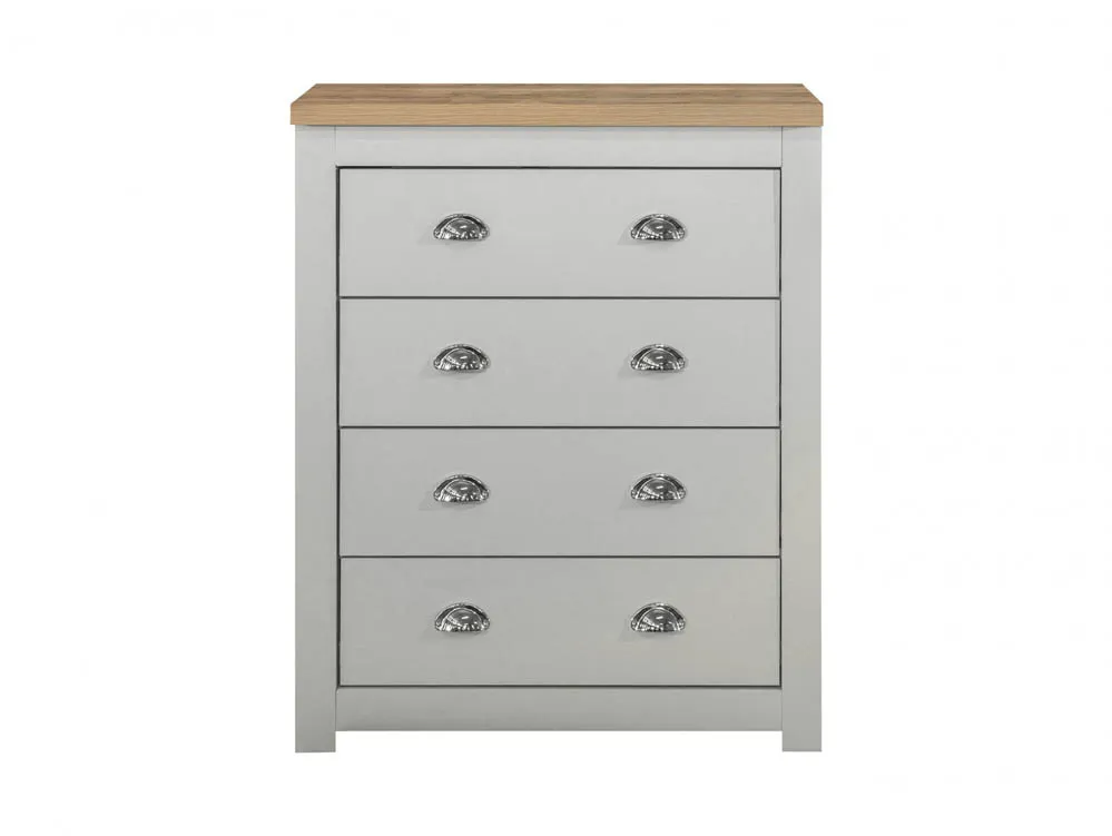 Birlea Furniture & Beds Birlea Highgate Grey and Oak Effect 4 Drawer Chest