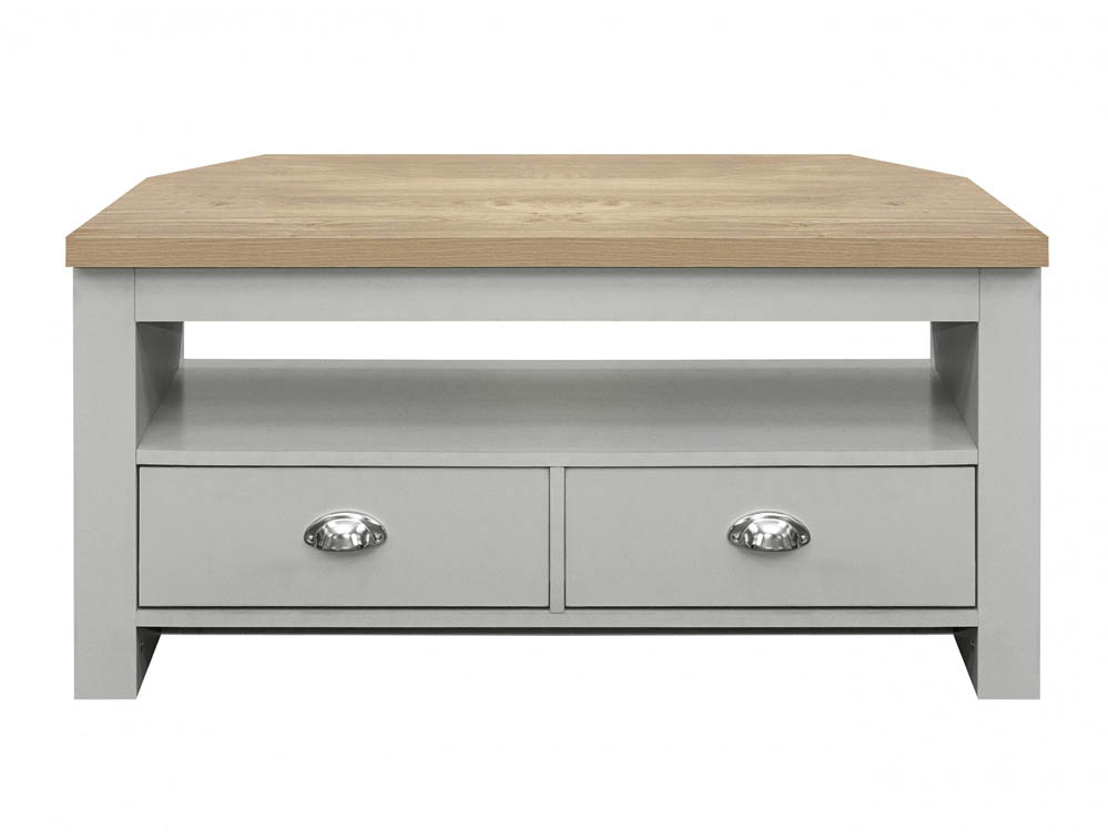 Birlea Birlea Highgate Grey and Oak Effect Corner TV Unit (Flat Packed)