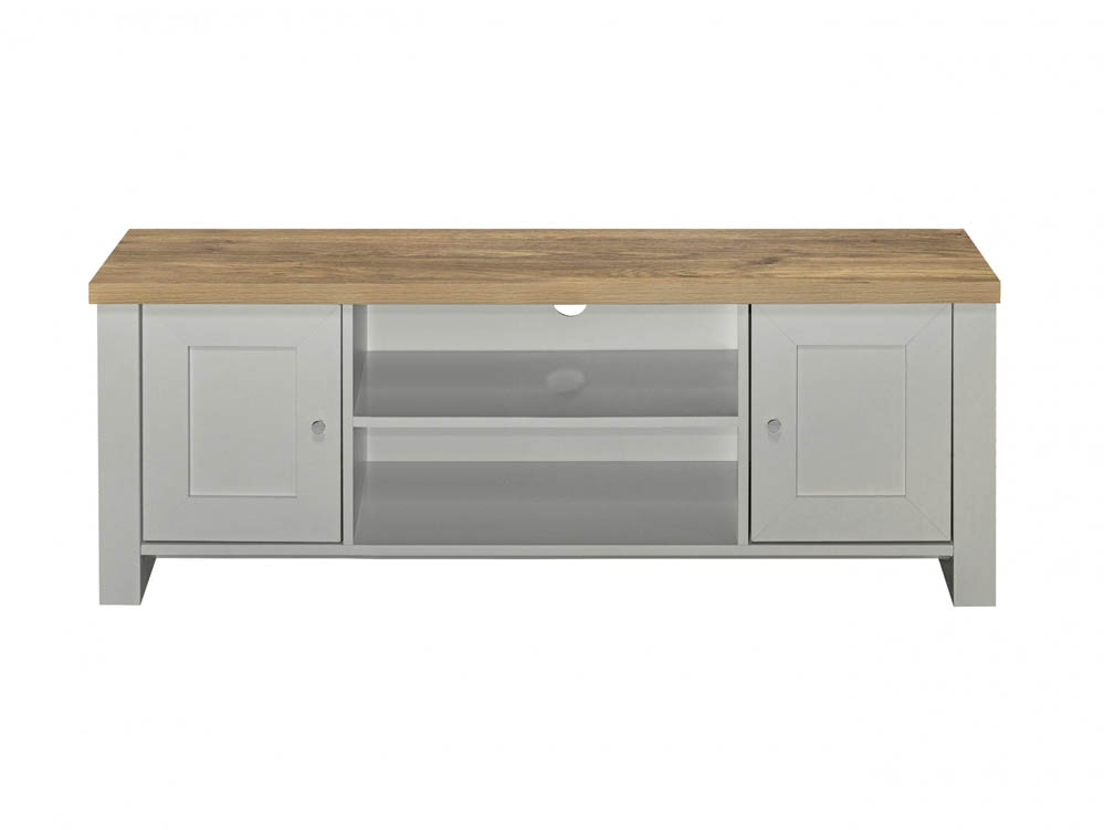 Birlea Birlea Highgate Grey and Oak Effect Large TV Unit (Flat Packed)