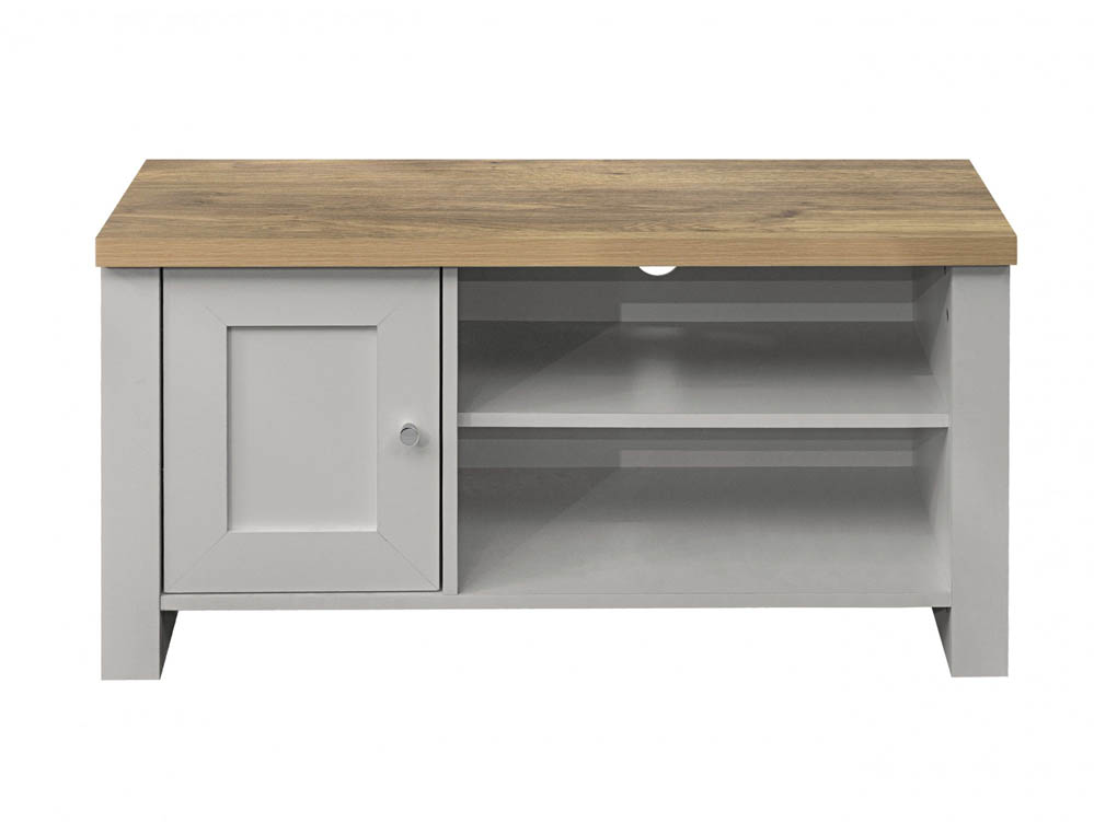 Birlea Birlea Highgate Grey and Oak Effect Small TV Unit (Flat Packed)