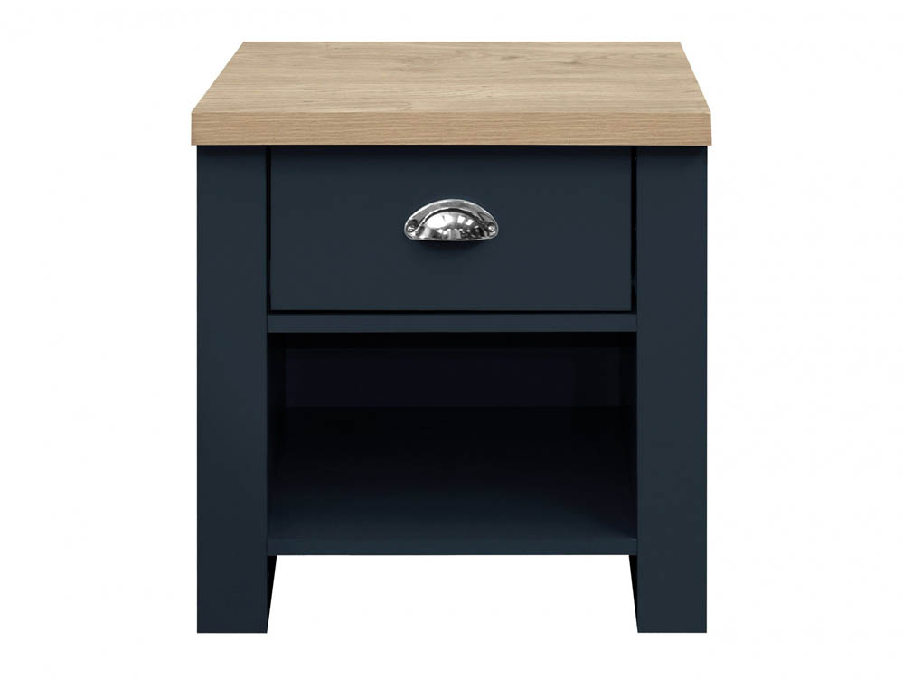 Birlea Birlea Highgate Navy and Oak Effect 1 Drawer Lamp Table (Flat Packed)