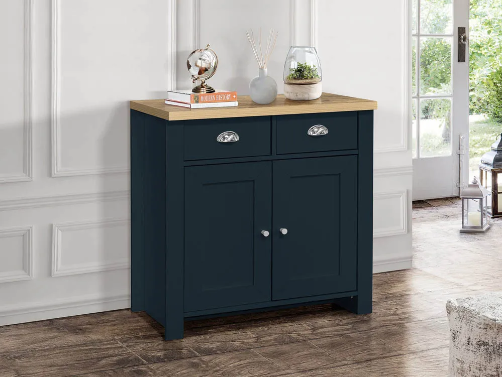 Birlea Birlea Highgate Navy and Oak Effect 2 Door 2 Drawer Sideboard