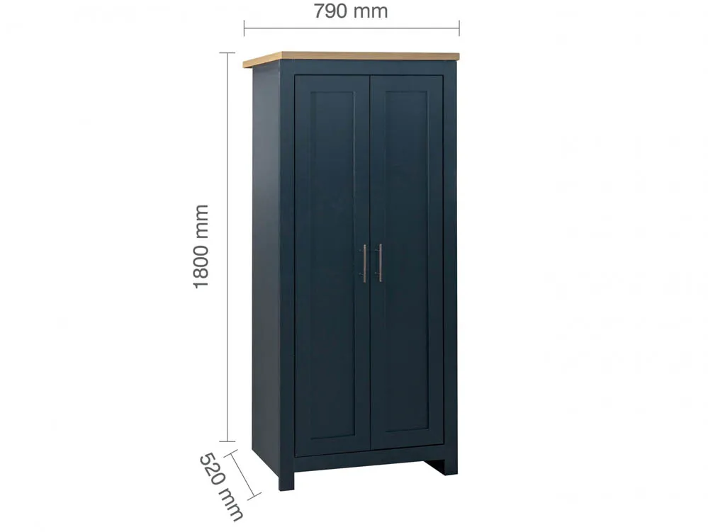 Birlea Birlea Highgate Navy and Oak Effect 2 Door Wardrobe
