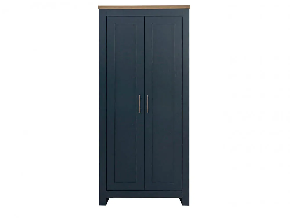 Birlea Furniture & Beds Birlea Highgate Navy and Oak Effect 2 Door Wardrobe