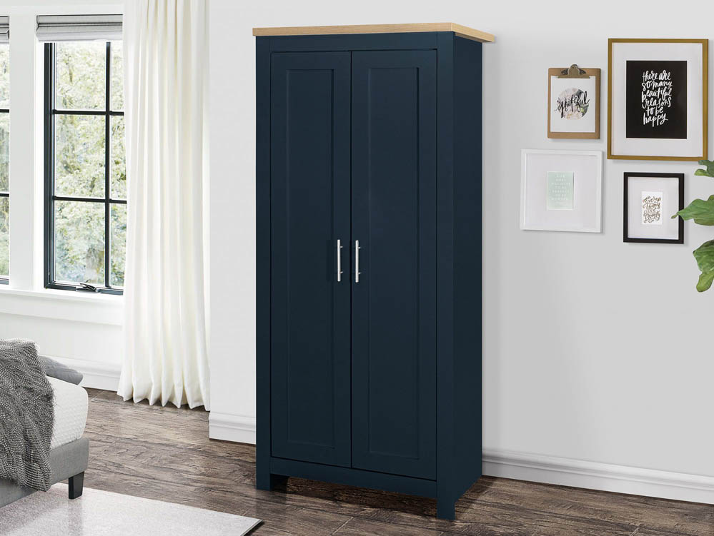 Birlea Birlea Highgate Navy and Oak Effect 2 Door Wardrobe (Flat Packed)