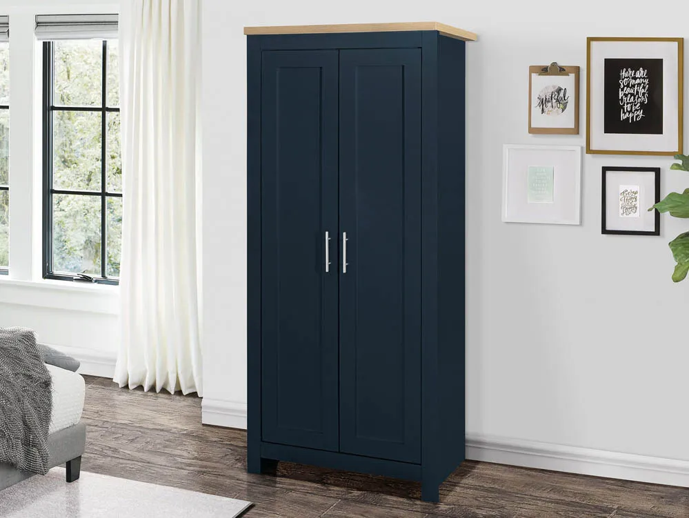Birlea Birlea Highgate Navy and Oak Effect 2 Door Wardrobe