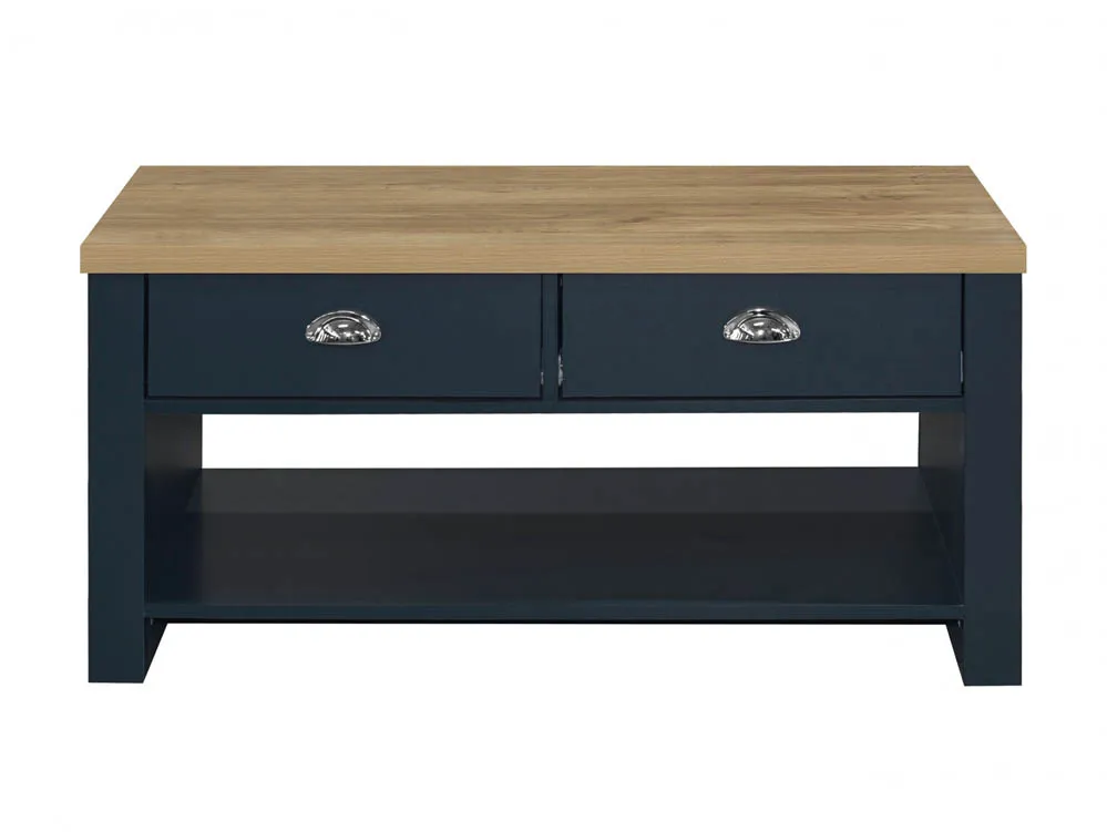 Birlea Birlea Highgate Navy and Oak Effect 2 Drawer Coffee Table