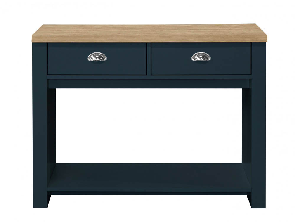 Birlea Birlea Highgate Navy and Oak Effect 2 Drawer Console Table (Flat Packed)
