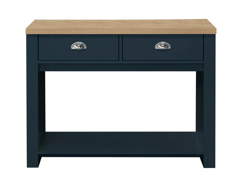 Birlea Furniture & Beds Birlea Highgate Navy and Oak Effect 2 Drawer Console Table