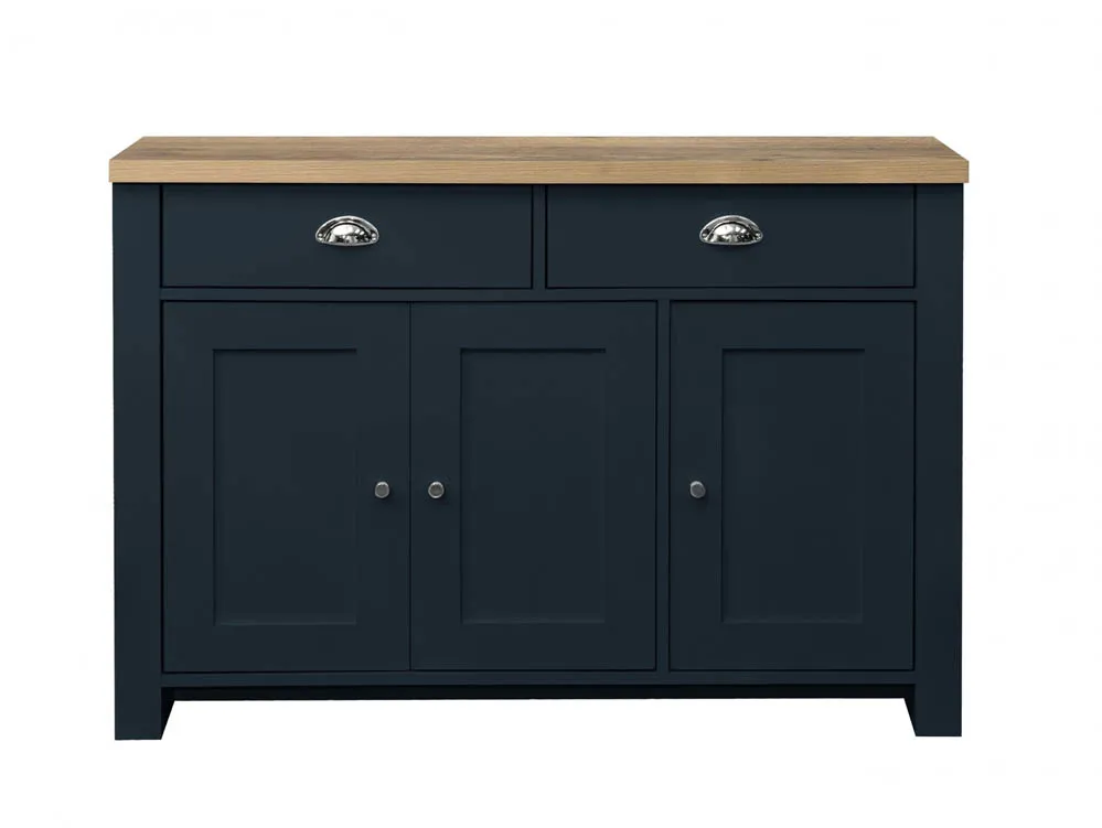 Birlea Birlea Highgate Navy and Oak Effect 3 Door 2 Drawer Sideboard