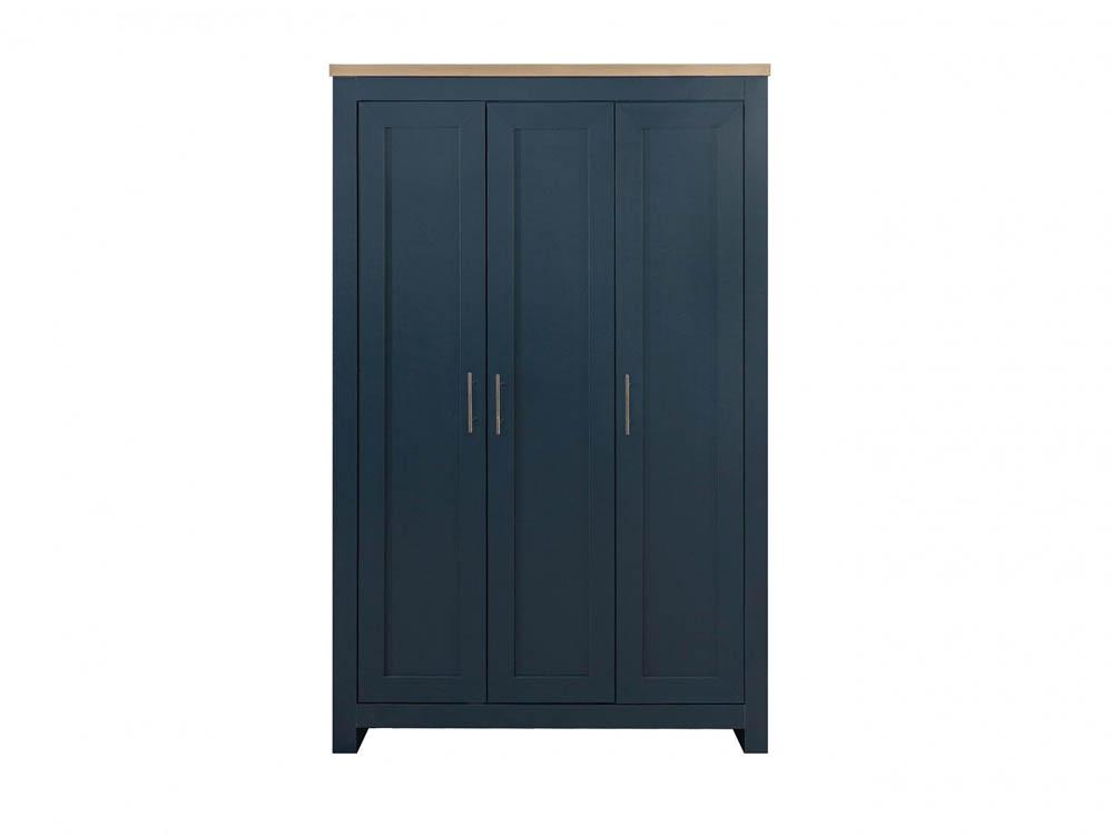 Birlea Birlea Highgate Navy and Oak Effect 3 Door Wardrobe (Flat Packed)