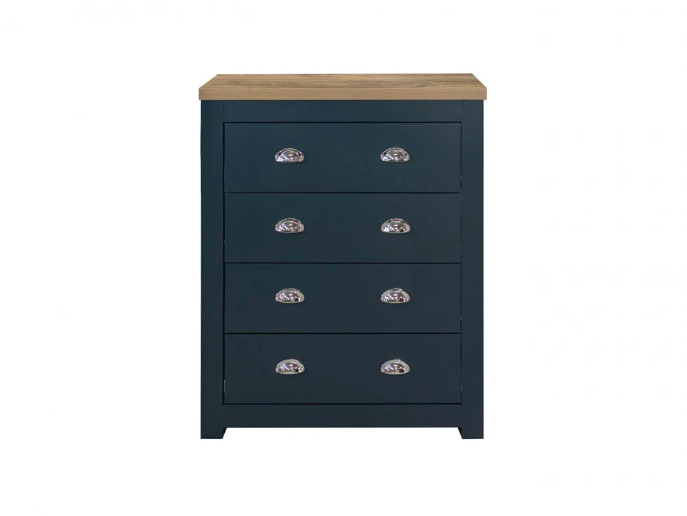 Birlea Furniture & Beds Birlea Highgate Navy and Oak Effect 4 Drawer Chest