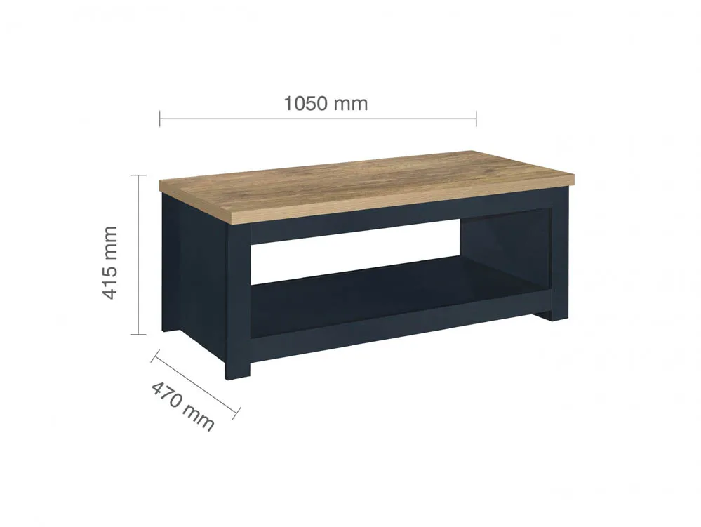 Birlea Birlea Highgate Navy and Oak Effect Coffee Table