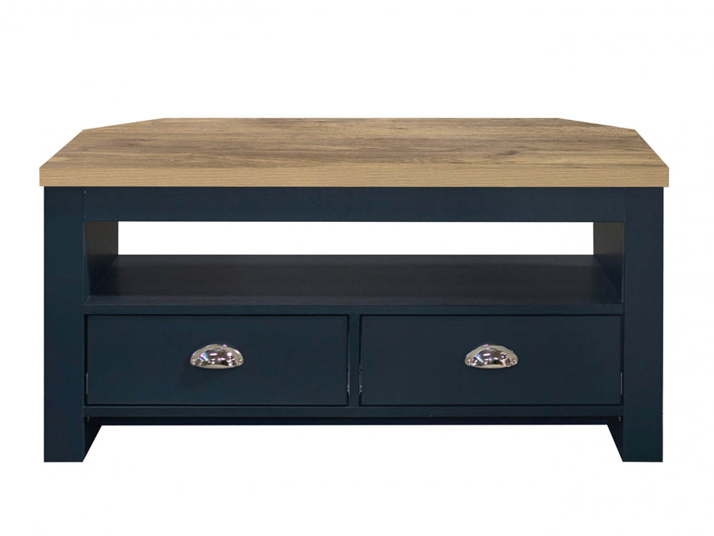 Birlea Birlea Highgate Navy and Oak Effect Corner TV Unit (Flat Packed)
