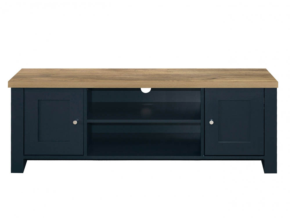 Birlea Birlea Highgate Navy and Oak Effect Large TV Unit (Flat Packed)
