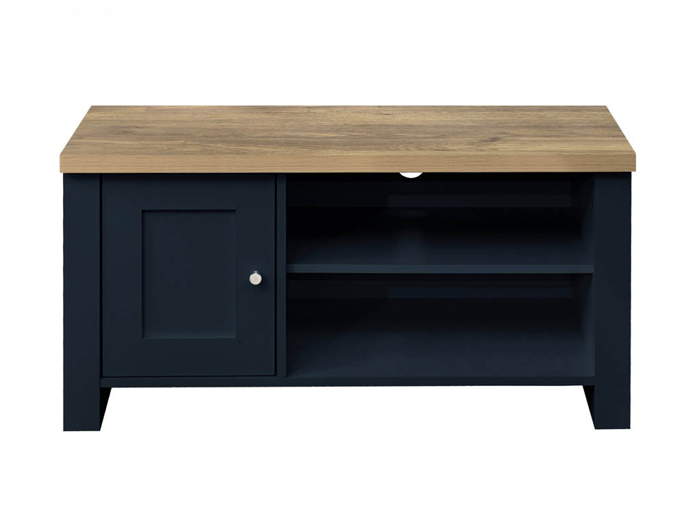 Birlea Birlea Highgate Navy and Oak Effect Small TV Unit (Flat Packed)