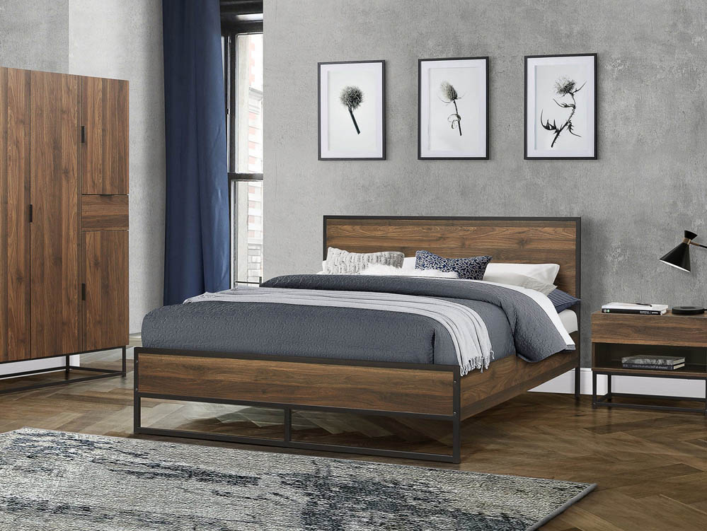 Birlea Birlea Houston 4ft Small Double Walnut Effect Bed Frame