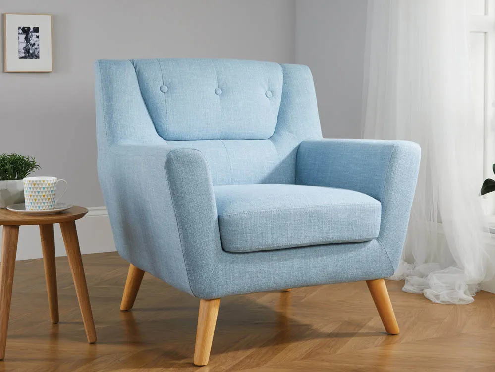 Birlea Furniture & Beds Birlea Lambeth Duck Egg Blue Fabric Chair