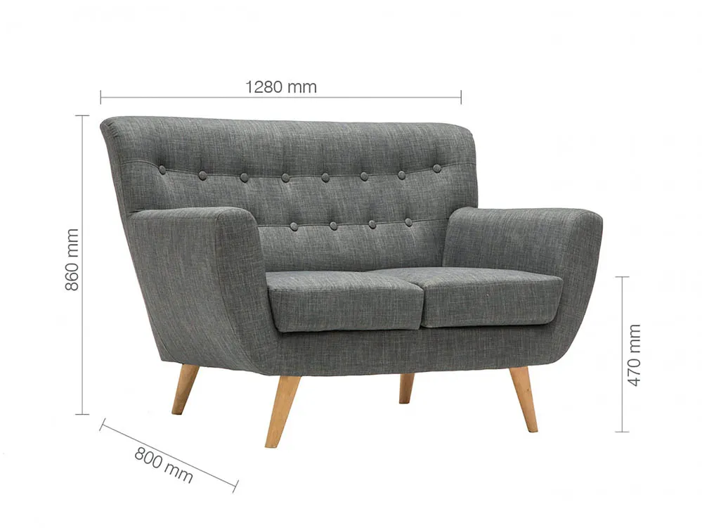 Birlea Furniture & Beds Birlea Loft Grey Fabric 2 Seater Sofa