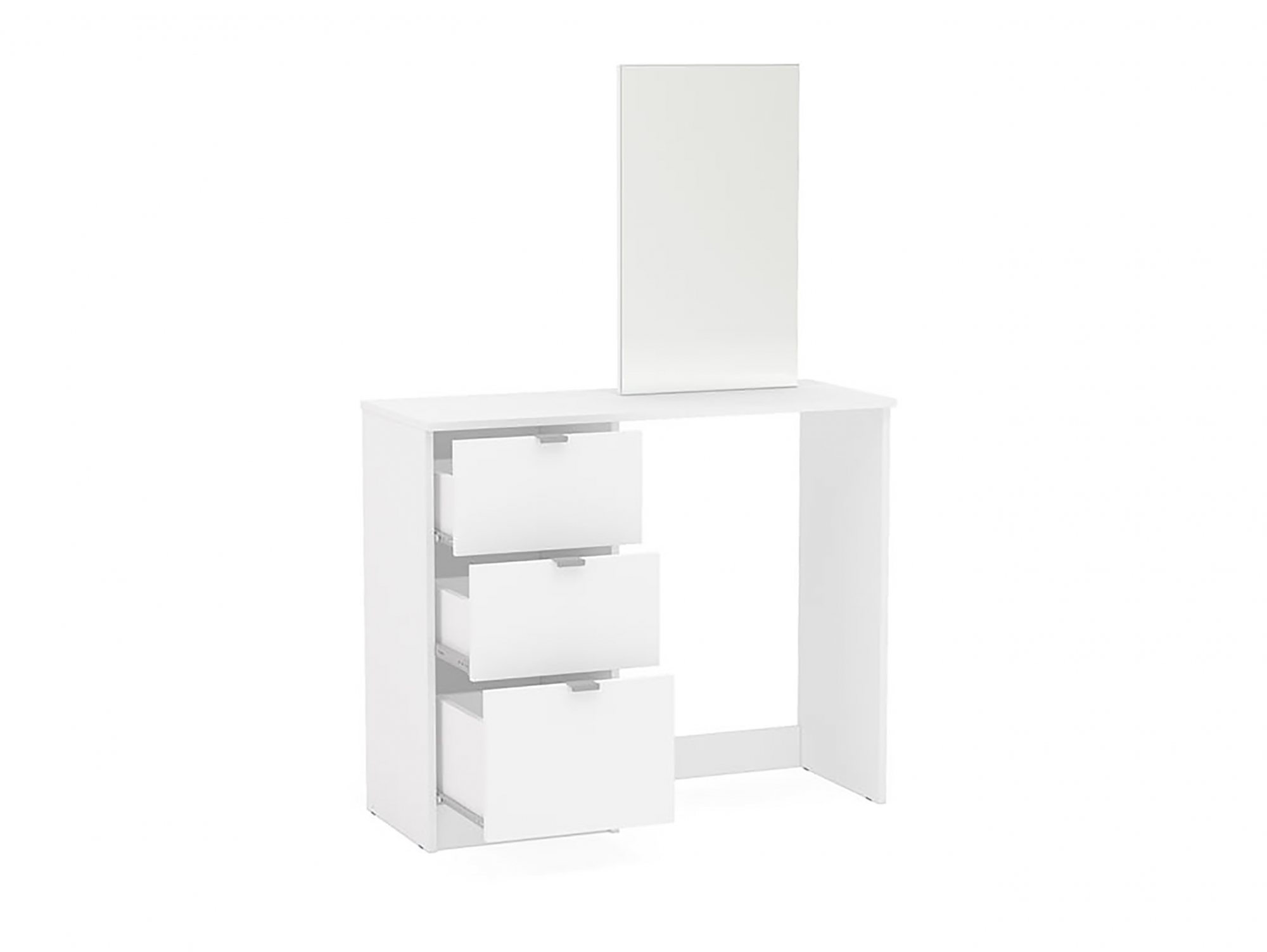 Birlea Birlea Madison White 3 Drawer Dressing Table & Mirror (Flat Packed)