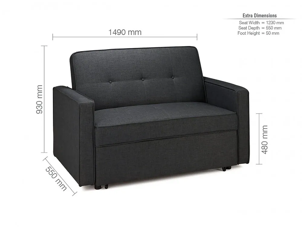 Birlea Furniture & Beds Birlea Otto Grey Fabric Sofa Bed