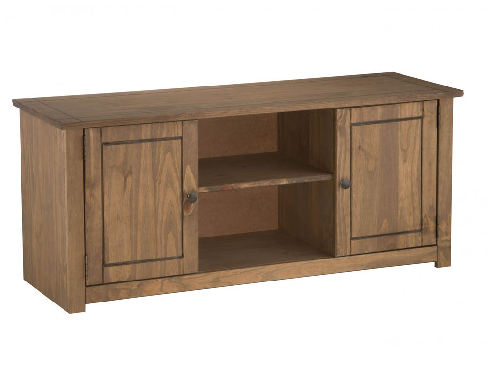 Birlea Birlea Santiago Distressed Pine 2 Door 1 Shelf Flat Screen TV Unit (Flat Packed)