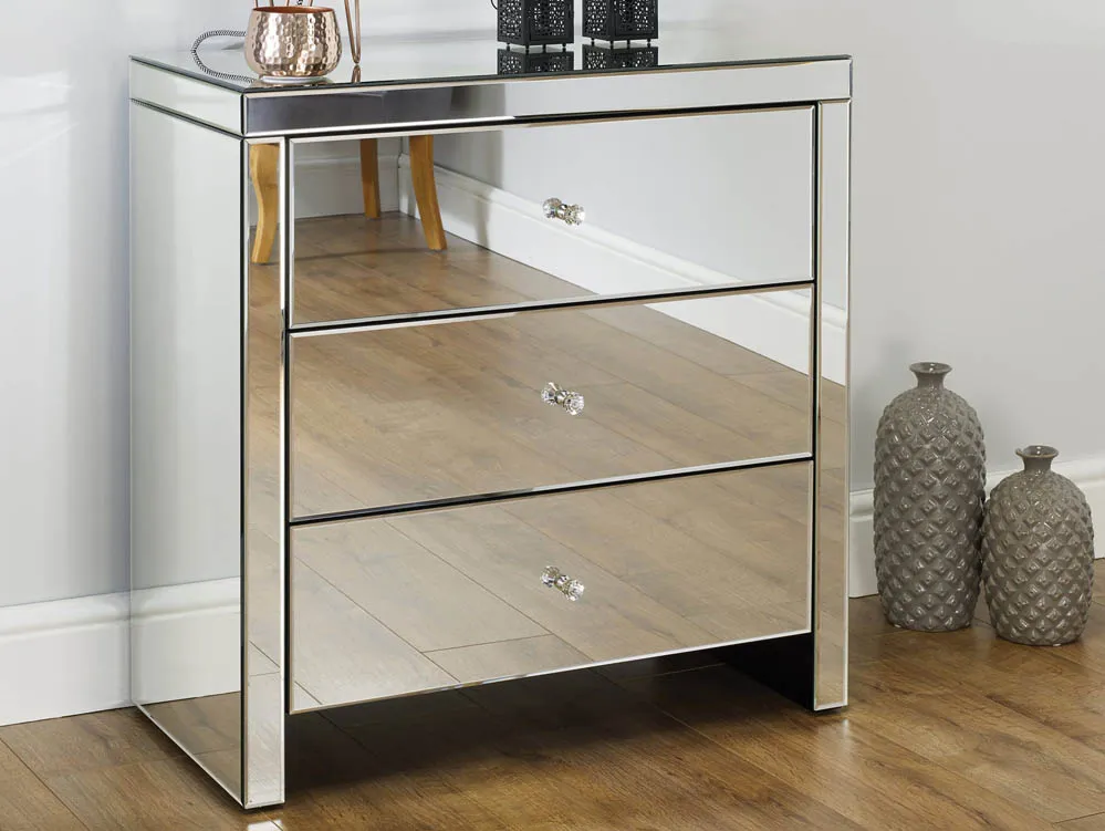 Birlea Birlea Seville Mirrored 3 Drawer Chest (Assembled)