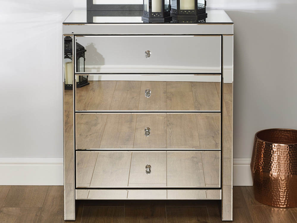 Birlea Birlea Seville Mirrored 4 Drawer Chest (Assembled)