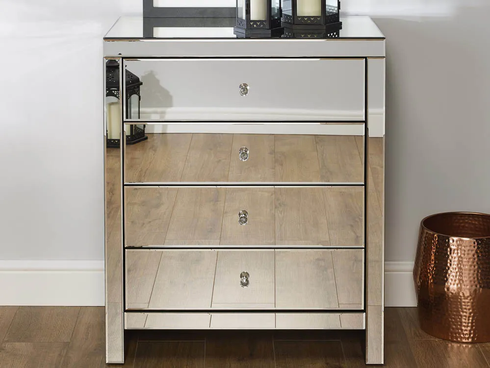 Birlea Birlea Seville Mirrored 4 Drawer Chest (Assembled)