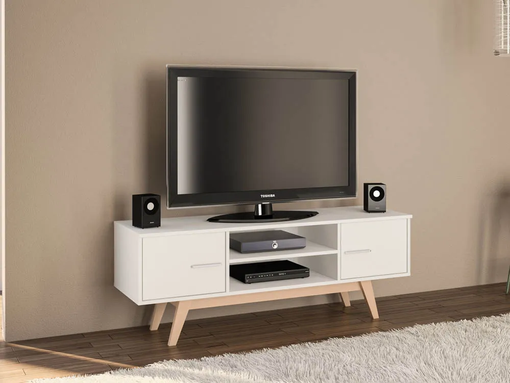 Birlea Furniture & Beds Birlea Shard White TV Unit (Flat Packed)