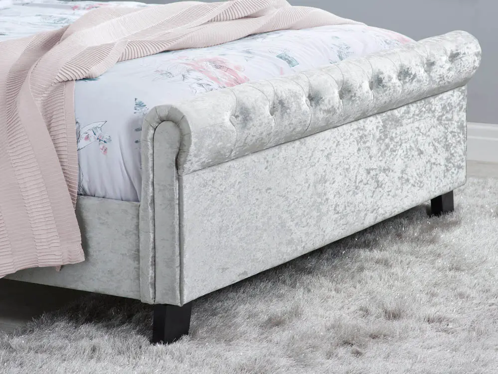 Birlea Furniture & Beds Birlea Sienna 4ft6 Double Steel Crushed Velvet Fabric Bed Frame