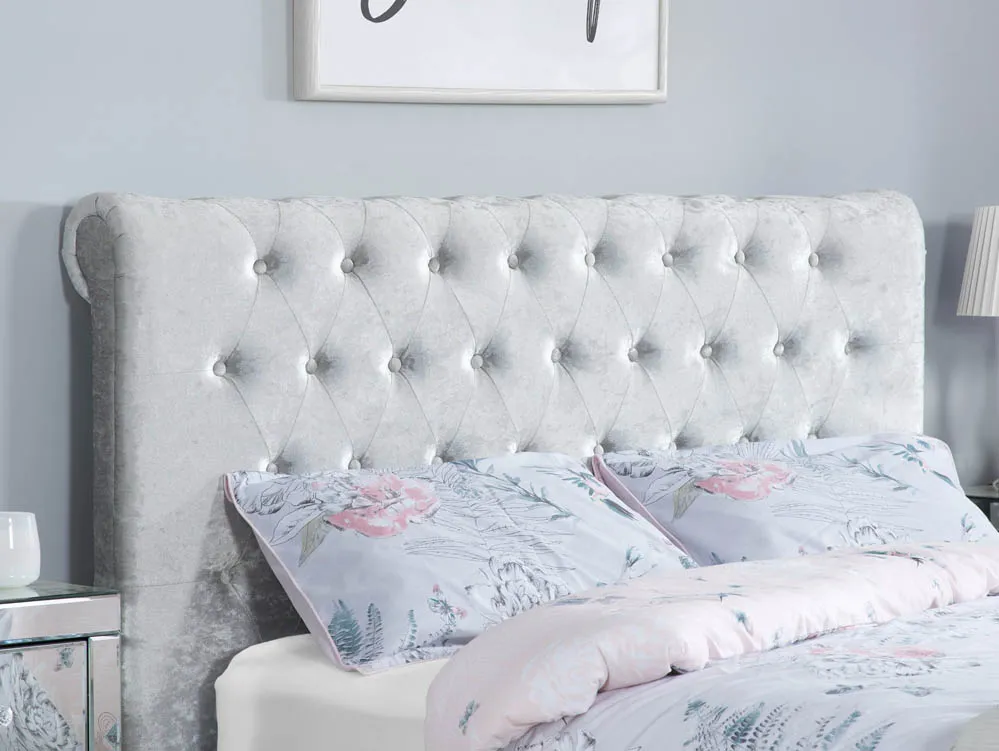 Birlea Furniture & Beds Birlea Sienna 4ft6 Double Steel Crushed Velvet Fabric Bed Frame