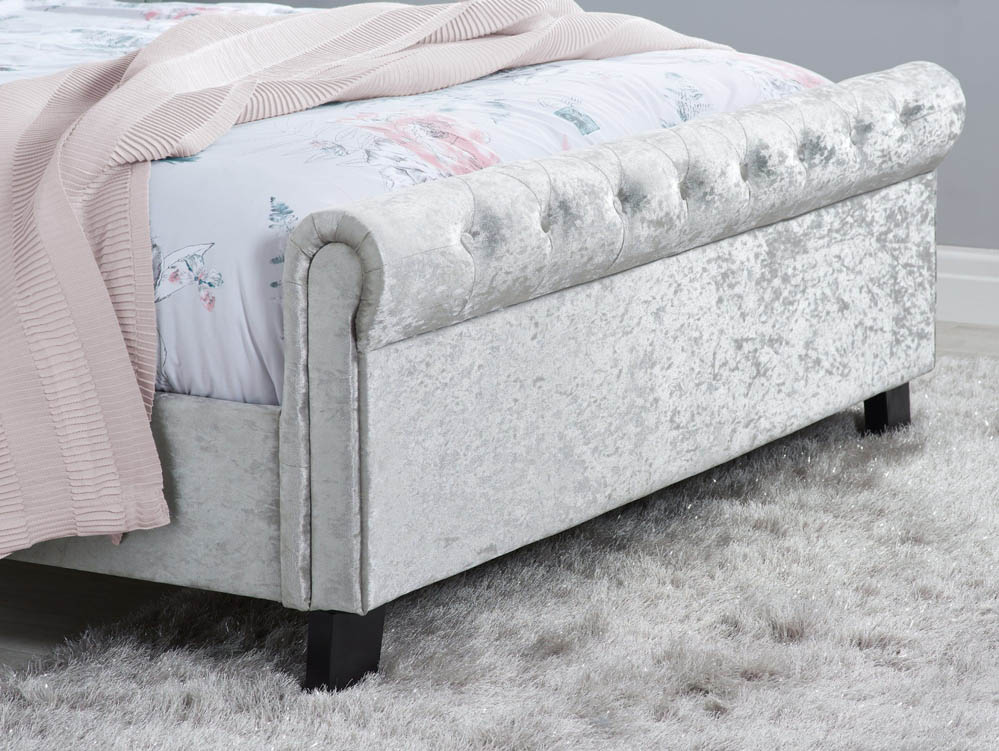 Birlea Birlea Sienna 4ft Small Double Steel Crushed Velvet Fabric Bed Frame
