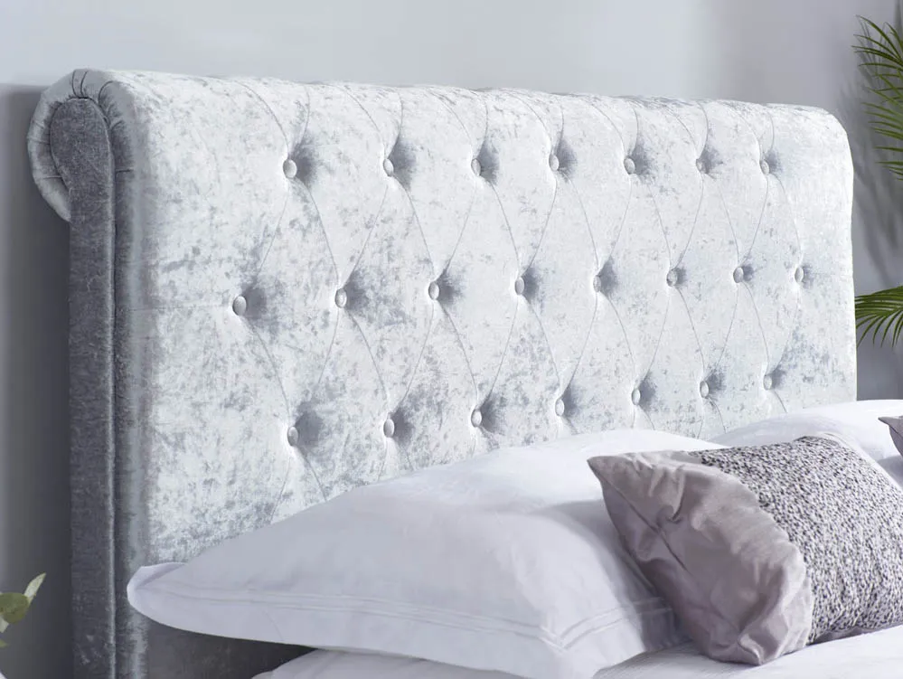 Birlea Birlea Sienna Steel Crushed Velvet Ottoman Bed Frame