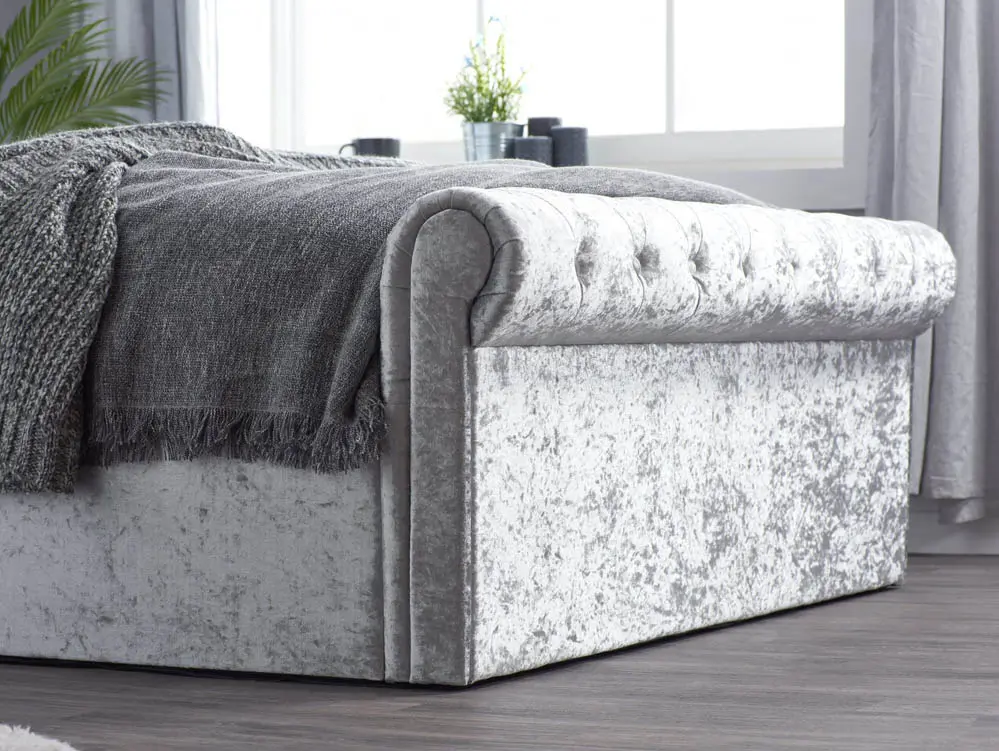 Birlea Birlea Sienna Steel Crushed Velvet Ottoman Bed Frame