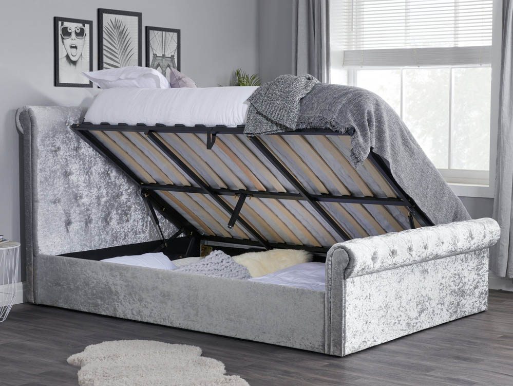 Birlea Birlea Sienna 4ft6 Double Steel Crushed Velvet Ottoman Bed Frame