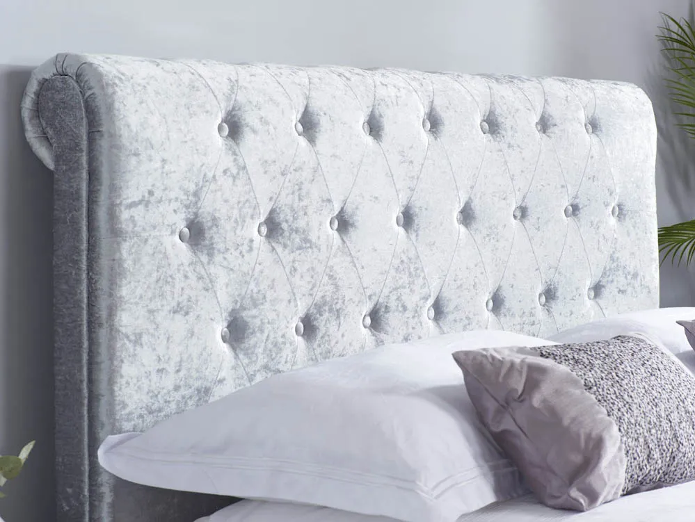 Birlea Furniture & Beds Birlea Sienna 5ft King Size Steel Crushed Velvet Ottoman Bed Frame
