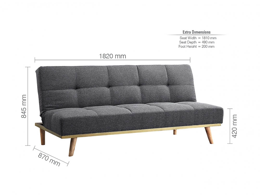 Birlea Birlea Snug Grey Fabric Sofa Bed